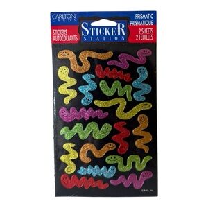 Vintage Carlton Cards Prismatic Snake Stickers Multicolored 2 Sheets Sealed